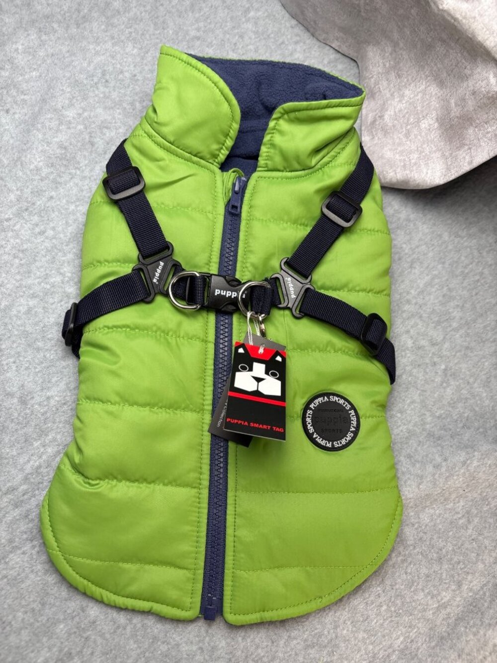 Puppia Padded Dog Harness Jacket Smart Tag Zipper Fleece Lining Small Breeds